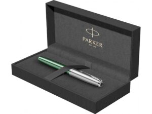 Перьевая ручка Parker Sonnet Essentials Green SB Steel CT, перо: F, цвет чернил: black, в подарочной упаковке. — изображение 10