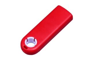 USB-флешка промо на 128 Гб прямоугольной формы, выдвижной механизм, белый — изображение 2