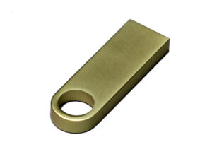 USB 2.0-флешка на 128 Гб с мини чипом и круглым отверстием, золотистый — изображение 3