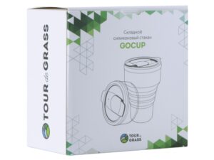 Силиконовый складной стакан GoCup, бежевый — изображение 7