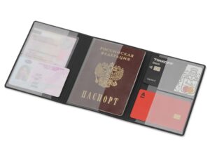 Обложка на магнитах для автодокументов и паспорта Favor, черная — изображение 2