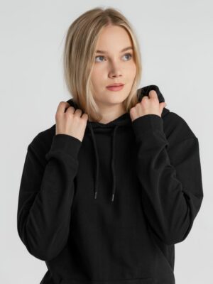 Толстовка с капюшоном унисекс Hoodie, черная — изображение 10