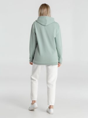 Толстовка с капюшоном унисекс Hoodie, серо-зеленая — изображение 8