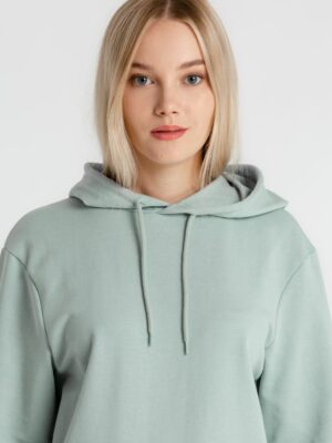 Толстовка с капюшоном унисекс Hoodie, серо-зеленая — изображение 6