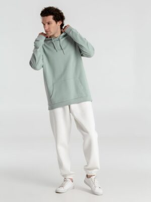 Толстовка с капюшоном унисекс Hoodie, серо-зеленая — изображение 10