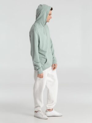 Толстовка с капюшоном унисекс Hoodie, серо-зеленая — изображение 11