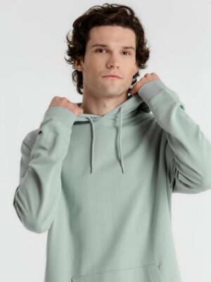 Толстовка с капюшоном унисекс Hoodie, серо-зеленая — изображение 9