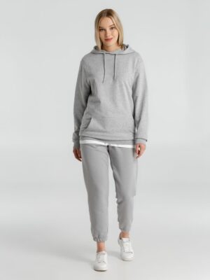 Толстовка с капюшоном унисекс Hoodie, серый меланж — изображение 14