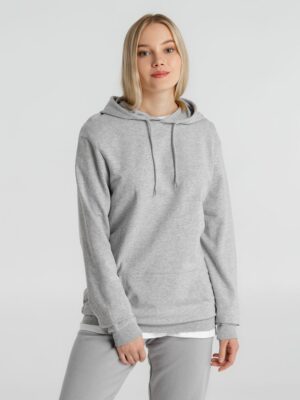 Толстовка с капюшоном унисекс Hoodie, серый меланж — изображение 11