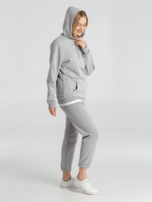 Толстовка с капюшоном унисекс Hoodie, серый меланж — изображение 15