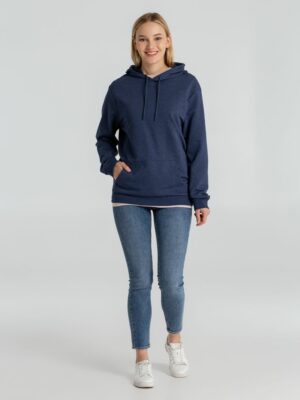 Толстовка с капюшоном унисекс Hoodie, синий меланж — изображение 8