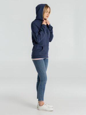Толстовка с капюшоном унисекс Hoodie, синий меланж — изображение 9