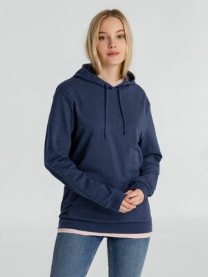 Толстовка с капюшоном унисекс Hoodie, синий меланж — изображение 6