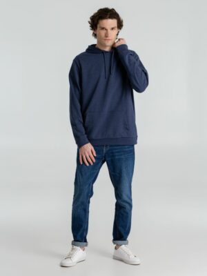 Толстовка с капюшоном унисекс Hoodie, синий меланж — изображение 13