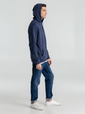Толстовка с капюшоном унисекс Hoodie, синий меланж — изображение 14