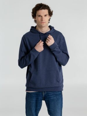 Толстовка с капюшоном унисекс Hoodie, синий меланж — изображение 11