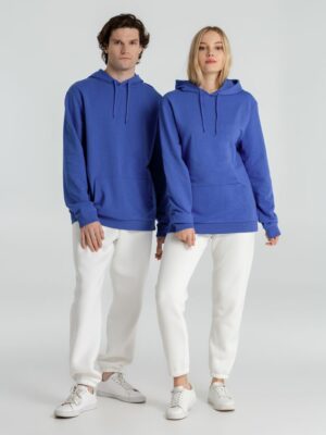 Толстовка с капюшоном унисекс Hoodie, ярко-синий меланж — изображение 15