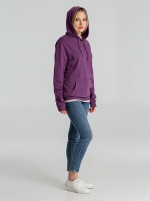 Толстовка с капюшоном унисекс Hoodie, фиолетовый меланж — изображение 9