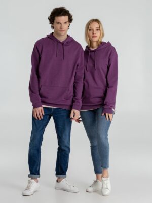 Толстовка с капюшоном унисекс Hoodie, фиолетовый меланж — изображение 16