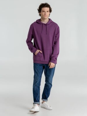 Толстовка с капюшоном унисекс Hoodie, фиолетовый меланж — изображение 13