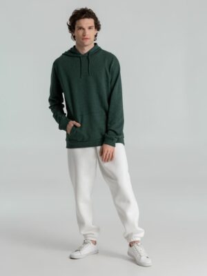 Толстовка с капюшоном унисекс Hoodie, темно-зеленый меланж — изображение 11