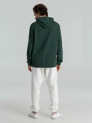 Толстовка с капюшоном унисекс Hoodie, темно-зеленый меланж — изображение 13