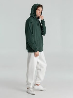 Толстовка с капюшоном унисекс Hoodie, темно-зеленый меланж — изображение 12
