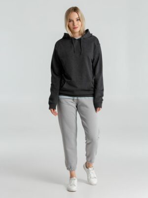 Толстовка с капюшоном унисекс Hoodie, серый меланж (антрацит) — изображение 15