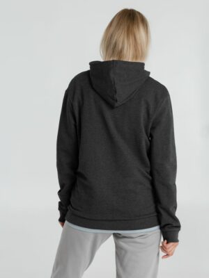 Толстовка с капюшоном унисекс Hoodie, серый меланж (антрацит) — изображение 13
