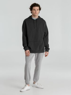 Толстовка с капюшоном унисекс Hoodie, серый меланж (антрацит) — изображение 9