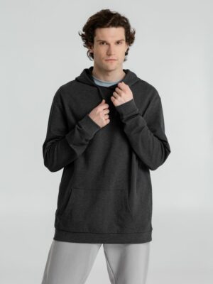Толстовка с капюшоном унисекс Hoodie, серый меланж (антрацит) — изображение 6