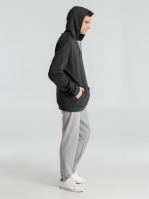 Толстовка с капюшоном унисекс Hoodie, серый меланж (антрацит) — изображение 10