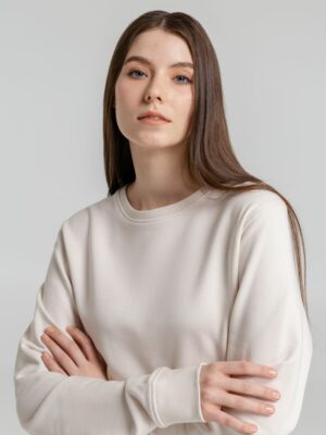 Свитшот унисекс BNC Inspire (Organic), молочно-белый — изображение 12