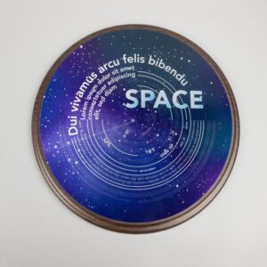 Плакетка Plaque, круглая, венге с серебристой пластиной — изображение 7