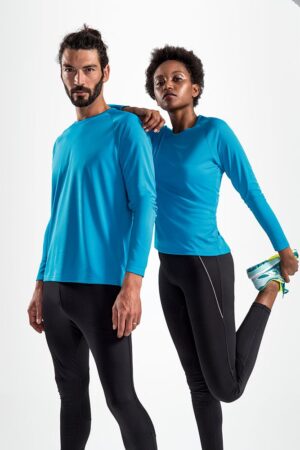 Футболка с длинным рукавом Sporty LSL Men, ярко-бирюзовая — изображение 5