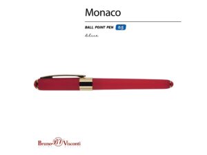 Ручка пластиковая шариковая Monaco, 0,5мм, синие чернила, красный — изображение 2