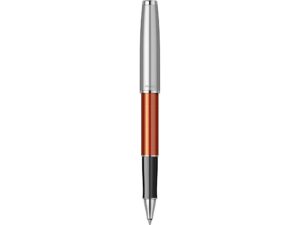 Ручка-роллер Parker Sonnet Essentials Orange SB Steel CT, цвет чернил black,перо: F, в подарочной упаковке. — изображение 2