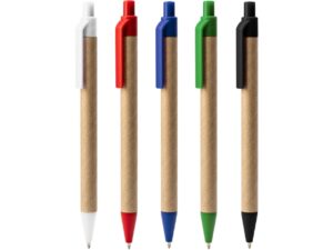 Ручка шариковая ALDER из переработанного картона, натуральный/королевский синий — изображение 4