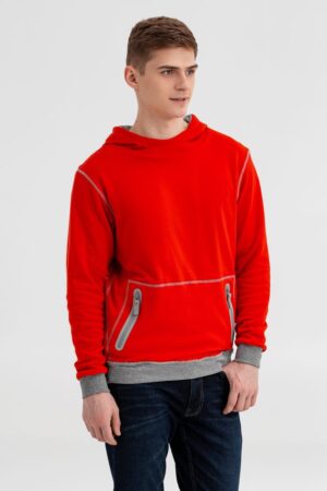 Двусторонняя толстовка Revers, серая с красным — изображение 13