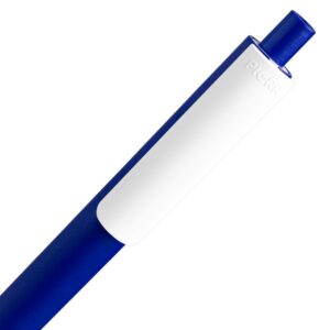 Ручка шариковая Pigra P03 Mat, темно-синяя с белым — изображение 4