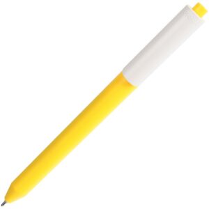Ручка шариковая Pigra P03 Mat, желтая с белым — изображение 2
