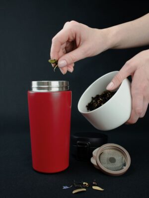 Термостакан с ситечком No Leak Infuser, красный — изображение 8