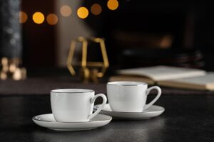 Кофейная пара Select, белая с серебристой отводкой — изображение 12