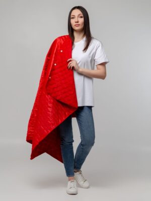 Плед-пончо для пикника SnapCoat, красный — изображение 6