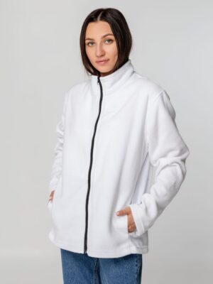 Куртка флисовая унисекс Manakin, белая — изображение 9