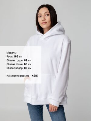 Худи флисовое унисекс Manakin, белое — изображение 5