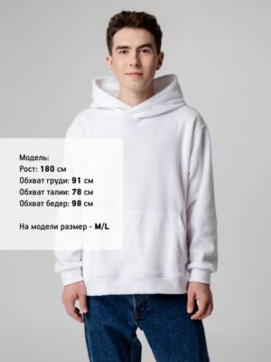 Худи флисовое унисекс Manakin, белое — изображение 9