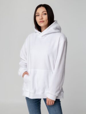 Худи флисовое унисекс Manakin, белое — изображение 6