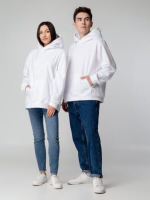Худи флисовое унисекс Manakin, белое — изображение 13