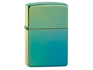 Зажигалка ZIPPO Classic с покрытием High Polish Teal, латунь/сталь, зелёная, глянцевая, 38x13x57 мм